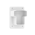 Vi præsenterer Hegnsbeslag Plast "Gelænder" Hvid: et vægmonteret beslag, der er specielt designet til at holde et håndholdt brusehoved. Dette rektangulære beslag har en åben front for nem adgang sammen med fire synlige skruehuller i hjørnerne for sikker montering. Interiøret er præget med Profex-logoet, hvilket sikrer både stil og pålidelighed.