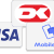 Billedet viser tre betalingslogoer. Det øverste logo er for "Dankort", med et rødt 'DK' på en hvid baggrund. Logoet nederst til venstre er for "Visa" skrevet i blåt, og det nederste højre logo repræsenterer "MobilePay" med et blåt telefon- og kortikon ved siden af navnet, der ligner ikoner, du finder på hegn og låger-skilte.