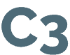 En enkel grafik med tegnene "C" og "3" i stor, blokeret skrifttype. Begge karakterer er justeret side om side mod en mørk baggrund, der ligner poleret metal hegn. Den overordnede stil er minimalistisk med fokus på den fede tekst.
