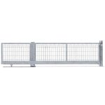 Vi præsenterer Skydeport "Barcelona" 2D Panel hegn med mønster, en sølvskyde-metalport med et enkelt rektangulært mønster og dekorative hjerteformede designs langs toppen. Denne port, der minder om Barcelonas elegante jernværk, er monteret på et spor og understøttet af en solid ramme, hvilket gør den ideel til både bolig- og erhvervsejendomme.