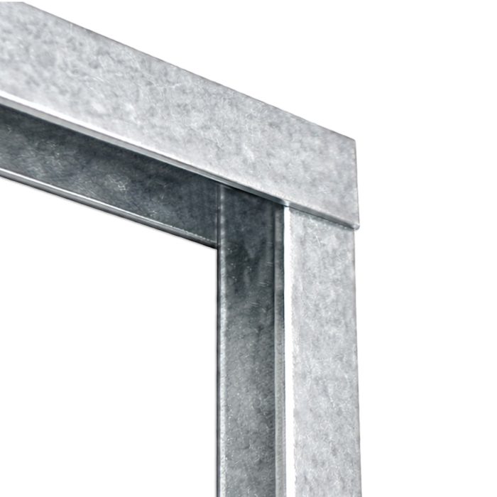 U-skinne side - Varmgalvaniseret" hvor topskinnen overlapper sideskinnen.