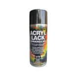 Spraymaling Sort RAL 9005 400ml er en universel spraymaling til træ, metal, beton, plastik og meget mere. Den sorte dåse har en regnbuefarvet stribe og produktinformation på flere sprog.