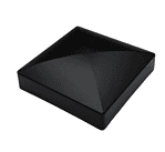 Sort aluminium stolpehat 80×80 mm - topvisning