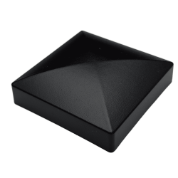 Sort aluminium stolpehat 80×80 mm - topvisning