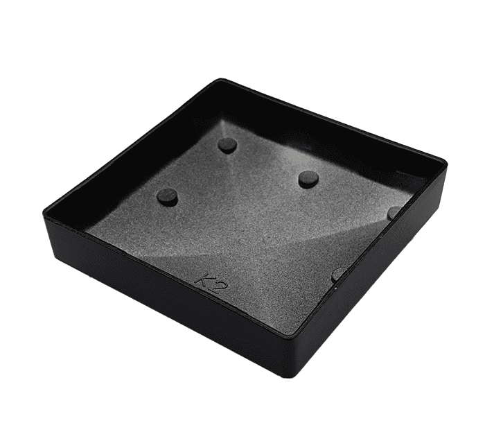 Sort aluminium stolpehat 80×80 mm - bundvisning