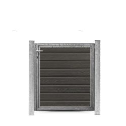 Kompositlåge i galvaniseret stål med sort antracit finish, komplet løsning, højde 112 cm.
