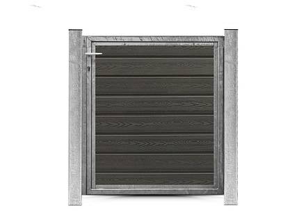 Kompositlåge i galvaniseret stål med sort antracit finish, komplet løsning, højde 112 cm.