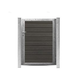 Kompositlåge i galvaniseret stål med sort antracit finish, komplet løsning, højde 140 cm.