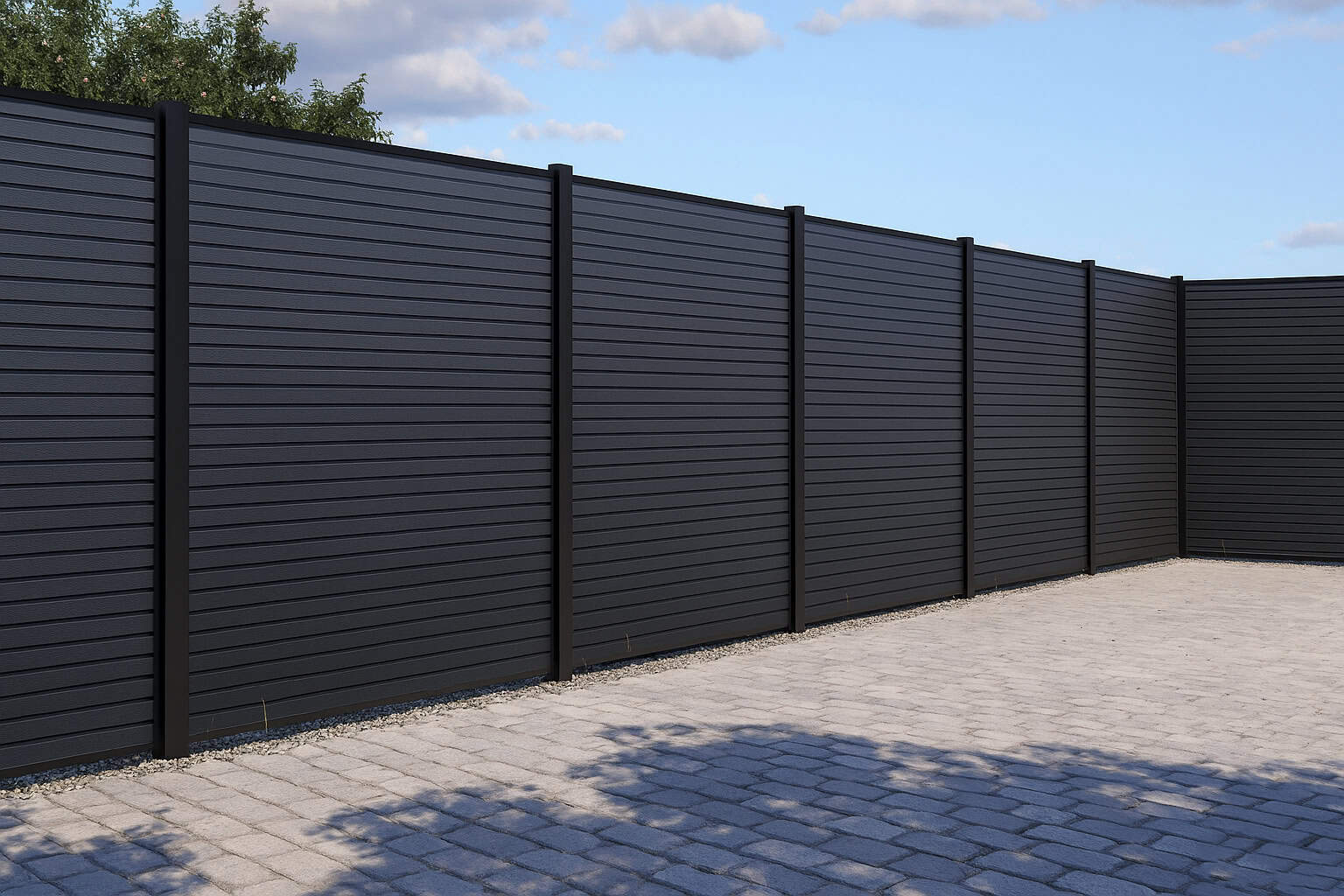 Komposithegn med aluminiumsstolper – Lamel – Type 3