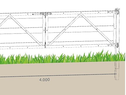 Dobbeltlåge til heste- og foldhegn, mål 400 cm