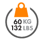 Maks. lågevægt 60 kg / 132 lbs