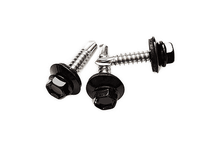 Selvskærende skrue med spændeskive – sort 4,8x25 mm