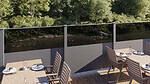 Vidual Café glashegn som læhegn ved terrasse