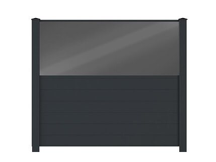 Vidual Café aluminiumshegn med glasrude og klikprofiler