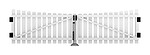 PROFEXline stakit-dobbeltlåge 300x80 cm bue ned i hvid PVC