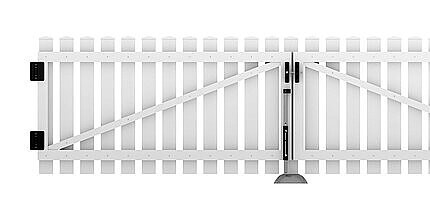 PROFEXline stakit-dobbeltlåge 300x80 cm lige i hvid PVC
