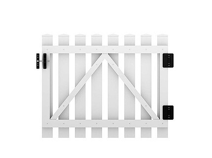 PROFEXline stakitlåge 100x80 cm lige i hvid PVC