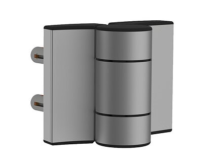 Locinox DINO-2 180° dobbelt kuglelejehængsel i sølvgrå aluminium til låge