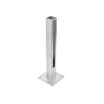 Fodplade til lågestolpe 60x60 mm i varmgalvaniseret stål med lang stutz og bundplade