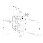 Måltegning Locinox LAKYF2 – 160 mm høj, 60 mm boltcenterafstand
