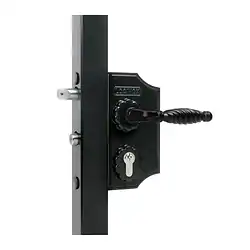 Locinox LAKYF2 ornamentlås monteret på sort lågeprofil