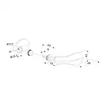 Måltegning Locinox 3006C/3006CB: håndtag 98 × 43 mm, dybde 53 mm, firkantskaft 8 mm × 60 mm, krave Ø 23,7 / Ø 17,7 mm